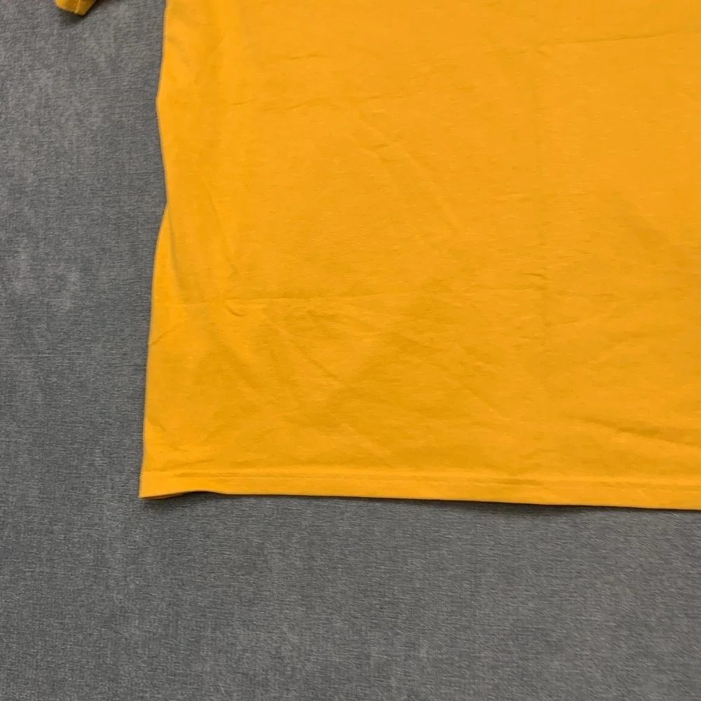 Under Armour T Shirt Men Large Yellow Loose Fit Logo Cotton Running Sportswear